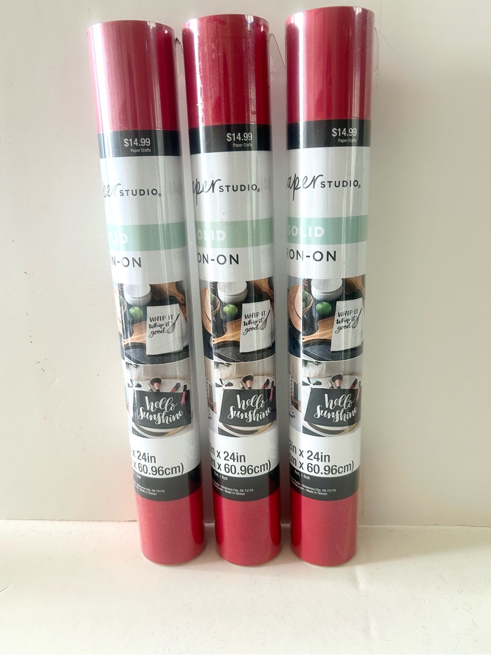 The Paper Studio Red Solid Iron-On 12”x24” Pack:3